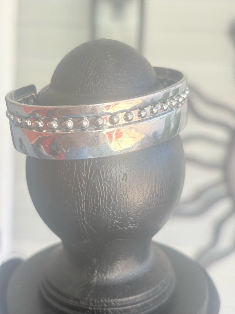Silver Beaded Cuff Bracelet - Women Jewelry